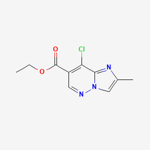 molecular formula C10H10ClN3O2 B13915002 Ethyl 8-chloro-2-methylimidazo[1,2-b]pyridazine-7-carboxylate 