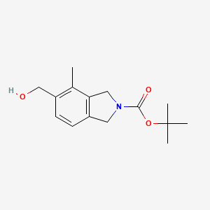 molecular formula C15H21NO3 B13915037 Tert-butyl 5-(hydroxymethyl)-4-methyl-1,3-dihydroisoindole-2-carboxylate 