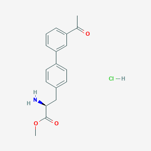 molecular formula C18H20ClNO3 B1391505 (S)-Methyl 3-(3'-acetylbiphenyl-4-yl)-2-aminopropanoate hydrochloride CAS No. 1212180-75-0