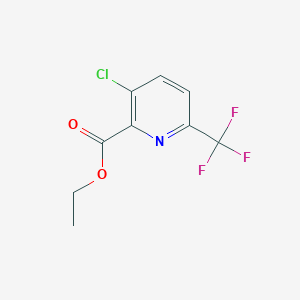 molecular formula C9H7ClF3NO2 B1391512 Ethyl 3-chloro-6-(trifluoromethyl)picolinate CAS No. 1214332-53-2