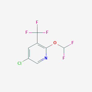 molecular formula C7H3ClF5NO B1391518 5-Chloro-2-(difluoromethoxy)-3-(trifluoromethyl)pyridine CAS No. 1214379-40-4
