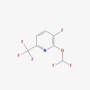 molecular formula C7H3F6NO B1391519 2-Difluoromethoxy-3-fluoro-6-(trifluoromethyl)pyridine CAS No. 1214372-49-2