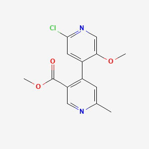 molecular formula C14H13ClN2O3 B13915241 Methyl 2'-chloro-5'-methoxy-6-methyl[4,4'-bipyridine]-3-carboxylate 
