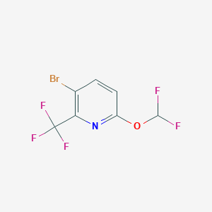 molecular formula C7H3BrF5NO B1391536 3-Bromo-6-(difluoromethoxy)-2-(trifluoromethyl)pyridine CAS No. 1214332-89-4