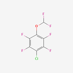 molecular formula C7HClF6O B1391537 1-Chloro-4-(difluoromethoxy)-2,3,5,6-tetrafluoro-benzene CAS No. 1214357-98-8