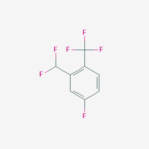 molecular formula C8H4F6 B1391539 2-(Difluoromethyl)-4-fluoro-1-(trifluoromethyl)benzene CAS No. 1214358-19-6