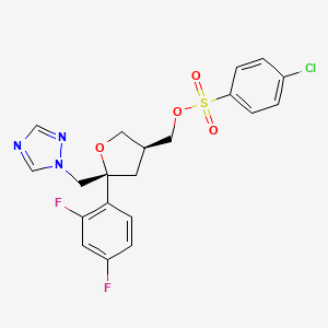 molecular formula C20H18ClF2N3O4S B1391542 ((3S,5R)-5-((1H-1,2,4-三唑-1-基)甲基)-5-(2,4-二氟苯基)四氢呋喃-3-基)甲基 4-氯苯磺酸酯 CAS No. 175712-02-4