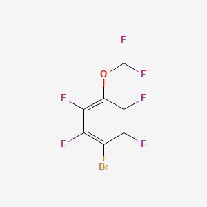 molecular formula C7HBrF6O B1391545 1-Bromo-4-(difluoromethoxy)-2,3,5,6-tetrafluoro-benzene CAS No. 1214357-99-9