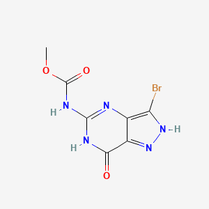 molecular formula C7H6BrN5O3 B13915472 Methyl (3-bromo-7-oxo-6,7-dihydro-1H-pyrazolo[4,3-d]pyrimidin-5-yl)carbamate 