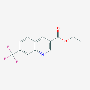molecular formula C13H10F3NO2 B1391560 Ethyl 7-(trifluoromethyl)quinoline-3-carboxylate CAS No. 71083-18-6