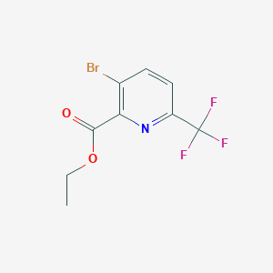 molecular formula C9H7BrF3NO2 B1391563 Ethyl 3-bromo-6-(trifluoromethyl)-2-pyridinecarboxylate CAS No. 1214363-72-0