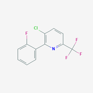 molecular formula C12H6ClF4N B1391565 3-Chloro-2-(2-fluorophenyl)-6-(trifluoromethyl)pyridine CAS No. 1214380-32-1
