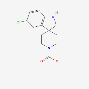 molecular formula C17H23ClN2O2 B1391575 Tert-butyl 5-chlorospiro[indoline-3,4'-piperidine]-1'-carboxylate CAS No. 637362-21-1