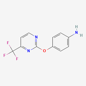molecular formula C11H8F3N3O B1391576 4-{[4-(Trifluoromethyl)pyrimidin-2-yl]oxy}aniline CAS No. 1215670-87-3