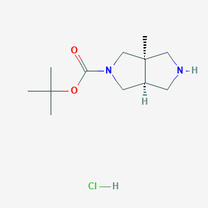 molecular formula C12H23ClN2O2 B13915783 Tert-butyl cis-3a-methyl-1,2,3,4,6,6a-hexahydropyrrolo[3,4-c]pyrrole-5-carboxylate;hydrochloride 