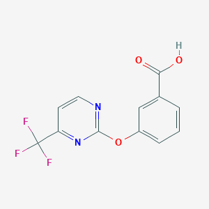 molecular formula C12H7F3N2O3 B1391582 3-{[4-(Trifluoromethyl)pyrimidin-2-yl]oxy}benzoic acid CAS No. 1215846-99-3