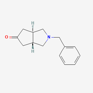 molecular formula C14H17NO B13915848 trans-2-Benzyl-1,3,3A,4,6,6A-hexahydrocyclopenta[C]pyrrol-5-one 