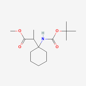 molecular formula C15H27NO4 B13915882 Methyl 2-(1-((tert-butoxycarbonyl)amino)cyclohexyl)propanoate 