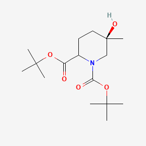molecular formula C16H29NO5 B13915913 ditert-butyl (5R)-5-hydroxy-5-methylpiperidine-1,2-dicarboxylate 