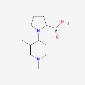 molecular formula C12H22N2O2 B1391596 1-(1,3-二甲基哌啶-4-基)吡咯烷-2-羧酸 CAS No. 1452577-30-8