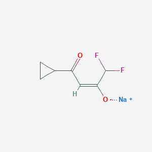 molecular formula C7H7F2NaO2 B13915965 Sodium 4-cyclopropyl-1,1-difluoro-4-oxo-but-2-en-2-olate 