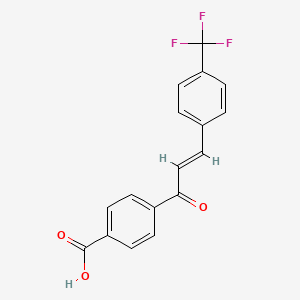 molecular formula C17H11F3O3 B1391599 4-{3-[4-(Trifluoromethyl)phenyl]prop-2-enoyl}benzoic acid CAS No. 722522-75-0