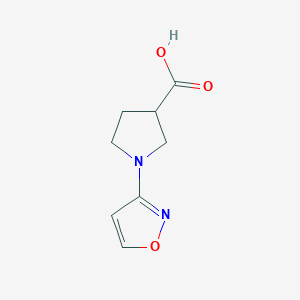 molecular formula C8H10N2O3 B1391602 1-Isoxazol-3-ylpyrrolidine-3-carboxylic acid CAS No. 1086380-68-8