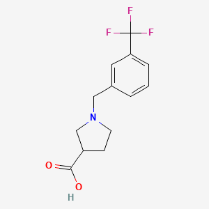 molecular formula C13H14F3NO2 B1391605 1-[3-(Trifluoromethyl)benzyl]pyrrolidine-3-carboxylic acid CAS No. 1086375-40-7