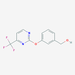 molecular formula C12H9F3N2O2 B1391609 (3-((4-(Trifluoromethyl)pyrimidin-2-yl)oxy)phenyl)methanol CAS No. 1215524-83-6
