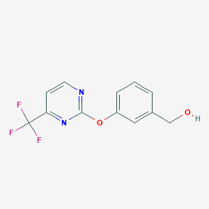molecular formula C12H9F3N2O2 B1391609 (3{[4-(Trifluoromethyl)pyrimidin-2-yl]oxy}phenyl)methanol CAS No. 1215524-83-6