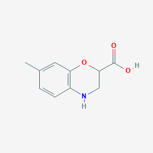 molecular formula C10H11NO3 B1391619 7-Methyl-3,4-dihydro-2H-1,4-benzoxazine-2-carboxylic acid CAS No. 1086380-48-4