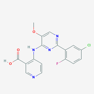 4-{[2-(5-Chloro-2-fluorophenyl)-5-methoxypyrimidin-4-yl]amino}nicotinic acid