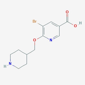 5-Bromo-6-(piperidin-4-ylmethoxy)nicotinic acid
