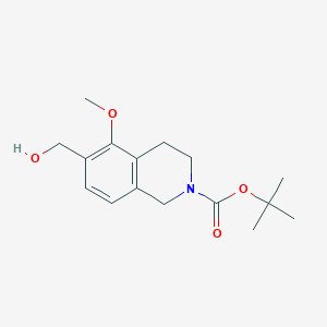 molecular formula C16H23NO4 B13916410 tert-butyl 6-(hydroxymethyl)-5-methoxy-3,4-dihydro-1H-isoquinoline-2-carboxylate 