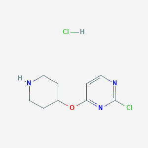 molecular formula C9H13Cl2N3O B1391643 2-Chloro-4-(piperidin-4-yloxy)pyrimidine hydrochloride CAS No. 1208083-45-7