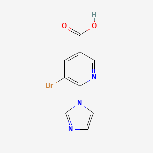molecular formula C9H6BrN3O2 B1391658 5-Bromo-6-(1H-imidazol-1-yl)nicotinic acid CAS No. 1216625-43-2
