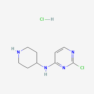molecular formula C9H14Cl2N4 B1391659 2-Chloro-N-piperidin-4-ylpyrimidin-4-amine hydrochloride CAS No. 1208091-61-5