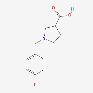 molecular formula C12H14FNO2 B1391661 1-(4-Fluorobenzyl)pyrrolidine-3-carboxylic acid CAS No. 933709-28-5