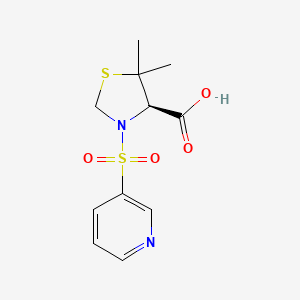 molecular formula C11H14N2O4S2 B1391670 (R)-5,5-dimethyl-3-(pyridin-3-ylsulfonyl)thiazolidine-4-carboxylic acid CAS No. 737799-50-7