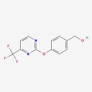 molecular formula C12H9F3N2O2 B1391672 (4{[4-(Trifluoromethyl)pyrimidin-2-yl]oxy}phenyl)methanol CAS No. 1216548-30-9