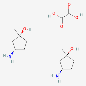 molecular formula C14H28N2O6 B13916754 cis-3-Amino-1-methyl-cyclopentanol;hemi(oxalic acid) 