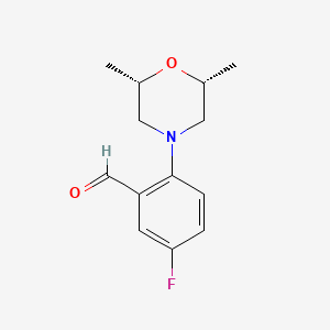 2-[(2R,6S)-2,6-dimethyl-1,4-oxazinan-4-yl]-5-fluorobenzenecarbaldehyde