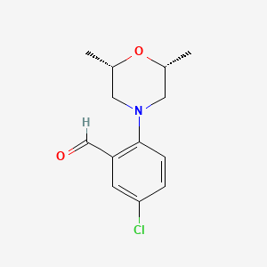 5-chloro-2-[(2R,6S)-2,6-dimethyl-1,4-oxazinan-4-yl]benzenecarbaldehyde