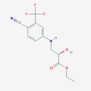 molecular formula C13H13F3N2O3 B13916874 Ethyl (S)-3-((4-cyano-3-(trifluoromethyl)phenyl)amino)-2-hydroxypropanoate 