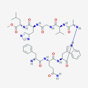 methyl (2S)-2-[[(2S)-2-[[2-[[(2S)-2-[[(2S)-2-[[(2S)-2-[[(2S)-5-amino-2-[[(2R)-2-amino-3-phenylpropanoyl]amino]-5-oxopentanoyl]amino]-3-(1H-indol-3-yl)propanoyl]amino]propanoyl]amino]-3-methylbutanoyl]amino]acetyl]amino]-3-(4H-imidazol-4-yl)propanoyl]amino]-4-methylpentanoate