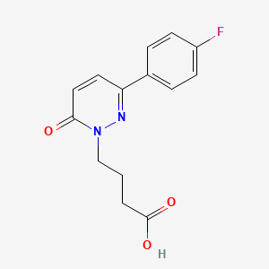 molecular formula C14H13FN2O3 B1391690 4-[3-(4-fluorophenyl)-6-oxopyridazin-1(6H)-yl]butanoic acid CAS No. 1283109-64-7