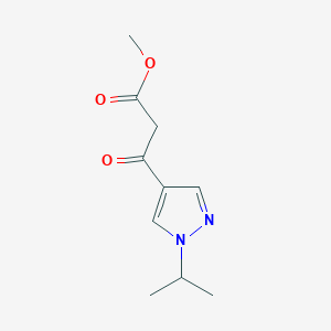 molecular formula C10H14N2O3 B1391709 Methyl 3-(1-isopropyl-1H-pyrazol-4-yl)-3-oxopropanoate CAS No. 1229624-76-3