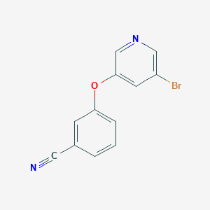molecular formula C12H7BrN2O B13917094 3-(5-Bromopyridin-3-yloxy)-benzonitrile 