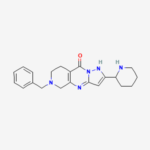 6-Benzyl-2-piperidin-2-yl-5,6,7,8-tetrahydro-1,4,6,9a-tetraaza-cyclopenta[b]naphthalen-9-ol
