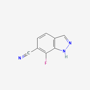 molecular formula C8H4FN3 B13917154 7-Fluoro-1H-indazole-6-carbonitrile 